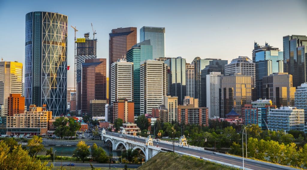 Skyline of Calgary in Canada