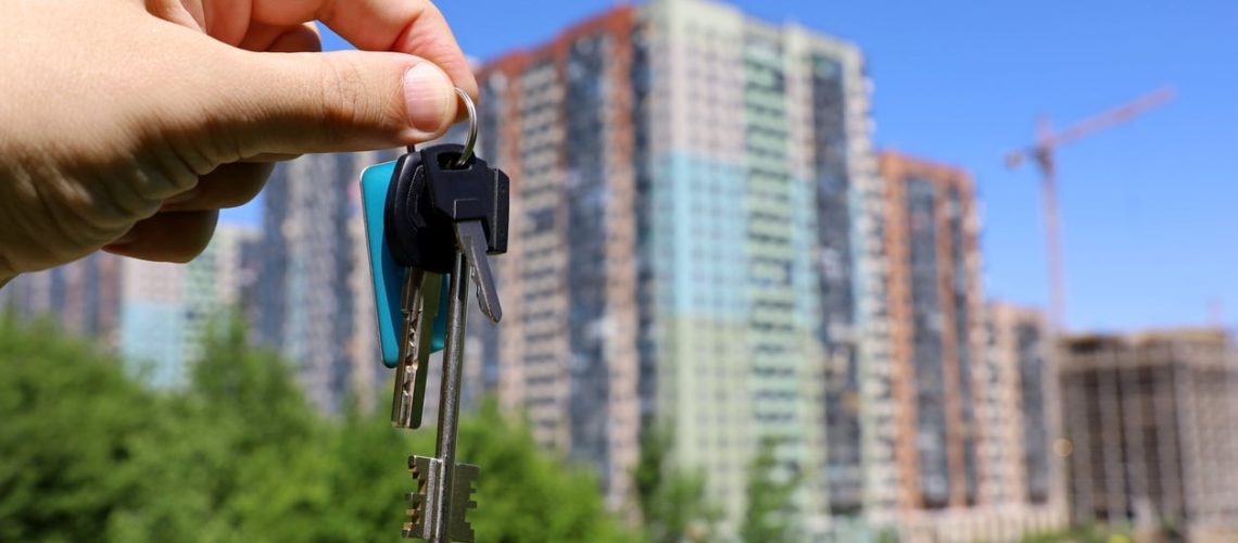 Real estate agent, moving home or renting property in summer