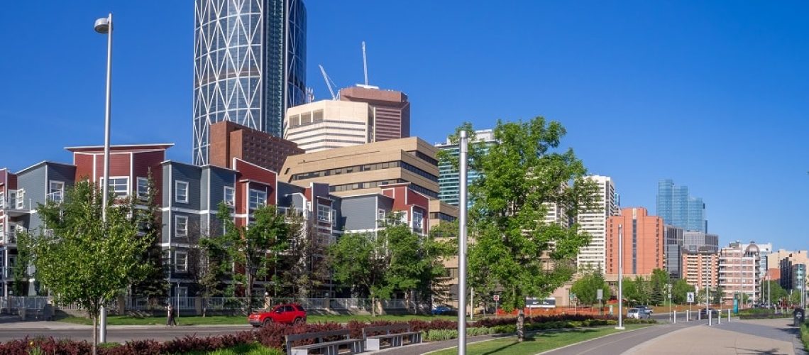 Calgary skyline from the East Village