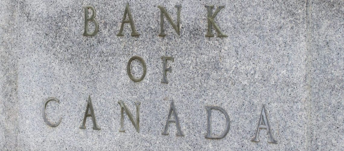 Ottawa, Canada - May 19, 2023: Bank of Canada building sign in downtown