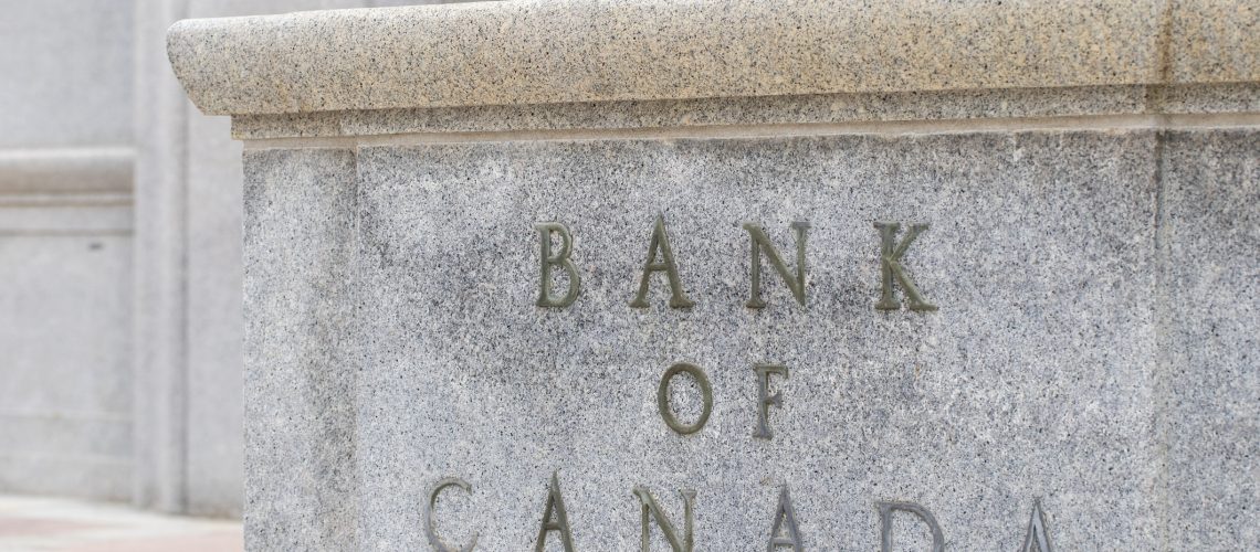 Ottawa, Canada - May 19, 2023: Bank of Canada building sign in downtown