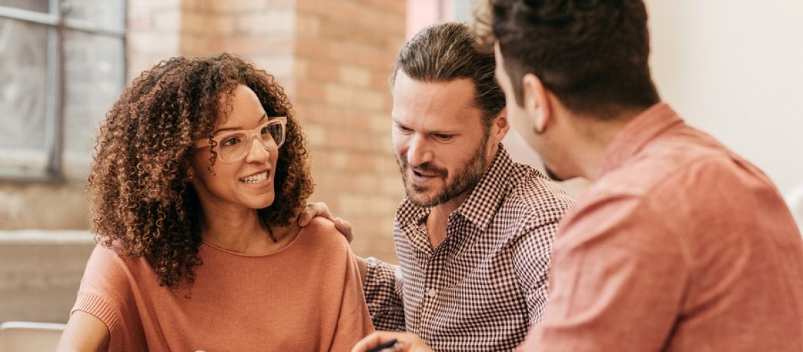 A woman seeking the advice of the financial experts.